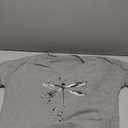 Women's T-Shirt V-Neck Graphic Tees Vintage Boho Flowers Shirt Summer Casual Plant Short Sleeve Tshirt Tops (Large, Gray1)