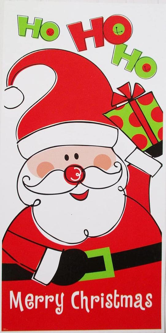 2 x Christmas Holiday Decorative Door Panel Cover - 30 x 60 Inches (Red Santa Claus)