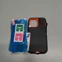 Annymall for iPhone 13 Pro Max Case with 2 Screen Protector,Shockproof Drop Protection Full Body Heavy Duty 3 Layer Military Rugged Durable Phone Cover for iPhone 13 Pro Max 6.7" (Black Orange)