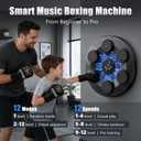 Hlthair Music Boxing Machine with Gloves for Adults and Kids | Upgraded Large Size, 12 Modes 12 Speeds, Wall Mounted Music Punching Machine, Bluetooth Sync, Dynamic LED, Audio FeedbackMusic Boxing Machine with Gloves for Adults and Kids