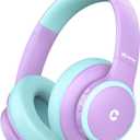 IClever BTH26 Active Noise Cancelling Headphones for Kids, 60H Play Time, Safe Volume 80dBA, Type C Fast Charging, Bluetooth5.4, Kids Bluetooth Headphones with Mic AUX Cord for iPad Airplane, Purple