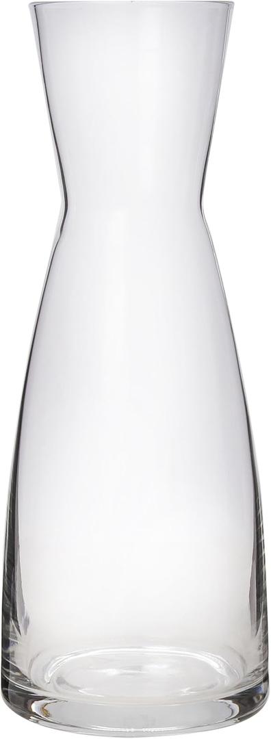 Bormioli Rocco Ypsilon Wine Carafe  Elegant Clear Glass Carafe For Water, Juice, Milk, Coffee, Iced Tea  Wide Mouth Serving Decanter Dispenser For Restaurants & Home Use  Made In Italy 36.5 Ounce (33.8 Ounces)