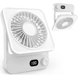 Portable Cruise Ship Approved Fan, Small Quiet 4000mAh for 4-14 Hours, Ultra-Slim, 0-100 Stepless Speeds, 270 Adjustable, USB-C Charging for Sleeping, Office, Bedroom, Cruise, White