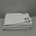 NICETOWN 100% Blackout Window Curtain Panels, Cold and Full Light Blocking Drapes with Black Liner for Nursery, 84 inches Drop Thermal Insulated Draperies (White, 2 Pieces, 52 Wide Each Panel)