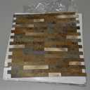 STICKGOO Peel and Stick Backsplash, PVC Wall Tiles Stick on Backsplash for Kitchen(1 Sheet, Rust Brown with Metal Gold)