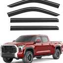 Outside-Mount Window Rain Guards Fit for 2022-2026 Toyota Tundra CrewMax Cab Full-Size, Extra Durable Window Visors Deflector Dark Smoke Vent Shades Car 4-pcs