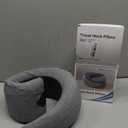 Travel Pillow, Memory Foam Neck Pillow with Ergonomic 360° Support, Travel Neck Pillow for Airplanes, Compact Design for Plane, Car & Office Travel Essentials, Gray