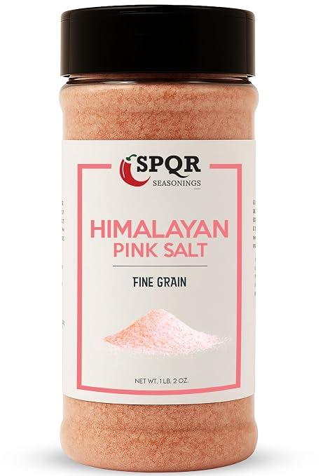 Himalayan Pink Salt Fine Grain XL 1.2 lb. Bottle Nutrient and Mineral Dense Salt Crystals by SPQR Seasonings
