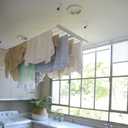 Compact Ceiling Drying Rack with Pulley System Ideal for Small Laundry Rooms and Apartments Aluminum Build (39.5" x 23.6")