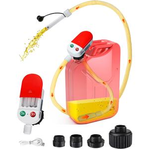 3.2 GPM High Flow Electric Fuel Transfer Pump - Cordless Auto-Stop Battery/USB Powered Siphon Pump, Fits for Gas/Oil/Diesel Can Jug Tank