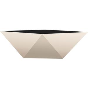 The HC Companies 6 Inch Deco Faceted Plastic Succulent Bowl - Unique Decorative Indoor Planter with Drainage Hole, Vanilla Bisque