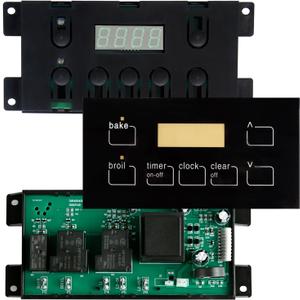316455420 Oven Range Stove Clock Control Board 7 Button Control Board Clock Replacement(Include Overlay)