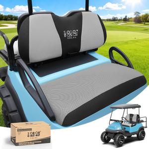 10L0L Golf Cart Seat Covers for Yamaha G29 Drive2 Club Car Precedent Tempo, Breathable Mesh Bench Seat Cover, No Drilling Front Seat Cushion, All-Season Comfort Gray Black