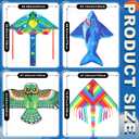 Arrowbash 8 Pack Kites for Kids Large Butterfly Sea Turtle Eagle Unicorn Dolphin Bat Delta Flying Long Kite with 8 Pcs 328 ft Strings for Outdoor Game