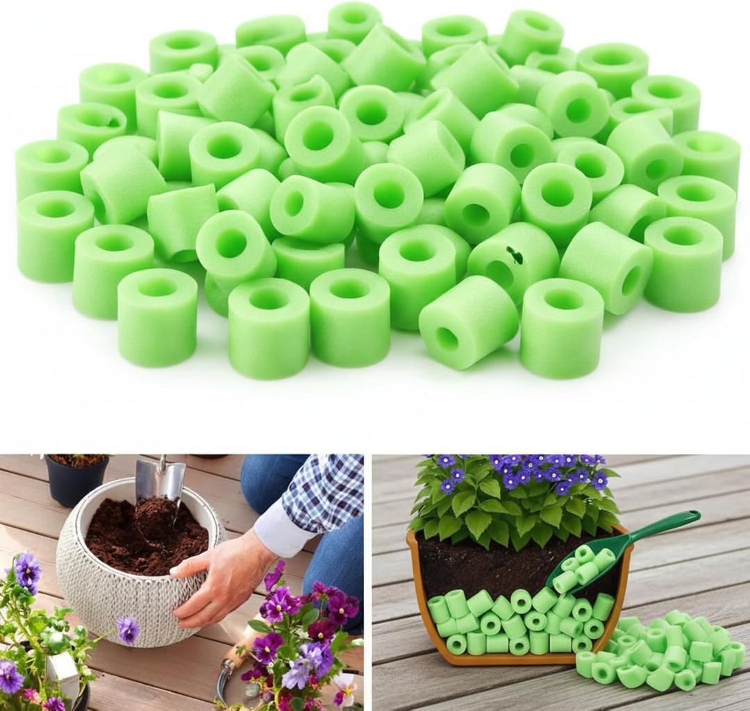 Pangda 50 Pack Hollow Foam Pot Filler Inserts, 3D Plant Drainage Material, No Cutting Required, Prevents Root Rot, Improves Drainage & Reduces Soil Use for Indoor Outdoor Planters