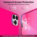 Magnetic for iPhone 16 Pro Case, Compatible with Magsafe, Suction Cup Phone Mount, 2 Screen Protectors - Camera Protector, Silicone Shockproof Protective Phone Cover 6.3", Neon Pink