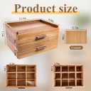 Wood Tea Bag Organizer with Double Drawer, 21-compartment Tea Bag Holder Container Boxes for Countertop, Tea Organizers and Storage Box for Desks, Cupboards and Living Rooms