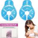 Breast Therapy Ice Packs, Hot and Cold Breast Pads, Breastfeeding Essentials Large Gel Bead Packs for Moms, 2 Pack (Teal, L)