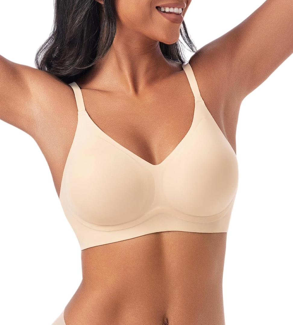 Bras for Women No Underwire - Womens Bralettes Seamless Wireless Padded Bra Comfortable Tshirt Bras (S)