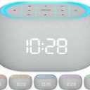 ANJANK White Noise Sound Machine Alarm Clock with Bluetooth Speaker, 21 Relaxing Sounds, 7 Night Lights,0-100% Dimmer/Sleep Timer/30-Level Volume Control,Sound Machine for Kids Adults Sleeping,Bedroom