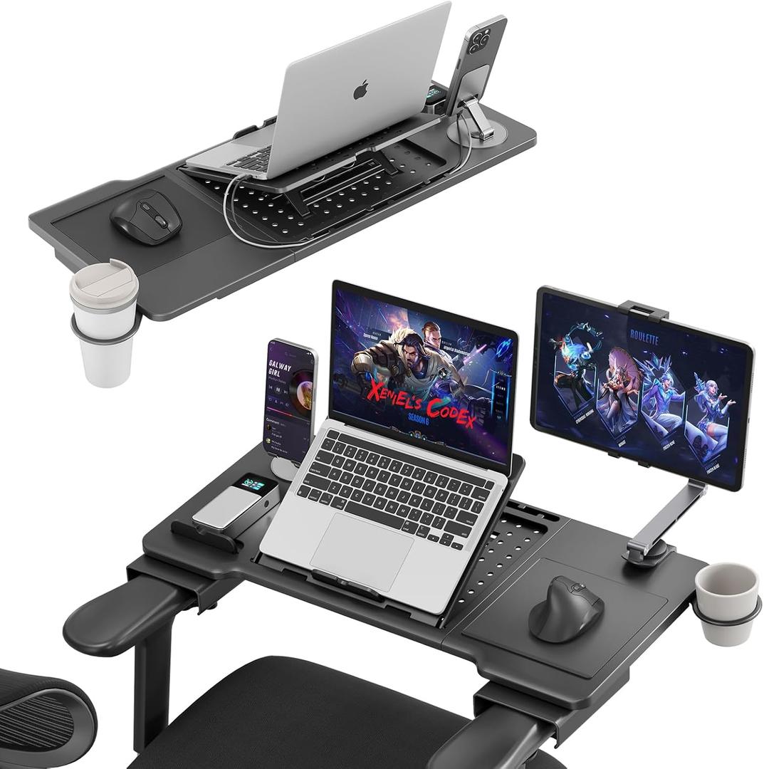 Newtral Laptop Table Desk Tray, Portable & Space-Saving Laptop Stand for Working, Gaming, Reading, Writing, and Eating (Black)