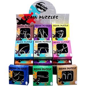 AHYUAN 24 Pack Metal Puzzles Brain Teaser IQ Wire Metal Puzzles for Adults Kids Teenagers Gifts Fidget Toys Educational Puzzle Games Toys Magic Trick Toy Party Favors for Kids Adults Challenge