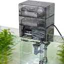 External Hang-On-Back Aquarium Filter Trickle Box Wet/Dry HOB Filter with 3-Stage Filtration Pump for Small Fish Turtle Tank