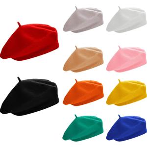 SATINIOR 10 Piece Artificial Wool Beret for Woman, Artist Hat, French Style Polyester Beret Hat Set 