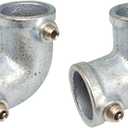 2 Pcs Galvanized Pipe Fittings, 90 Degree L Tube Connector Fit for 1 Inch(25.4 mm) OD Steel Pipe, Structural Elbow Joint Between Two Pipes Connector, Cast Iron