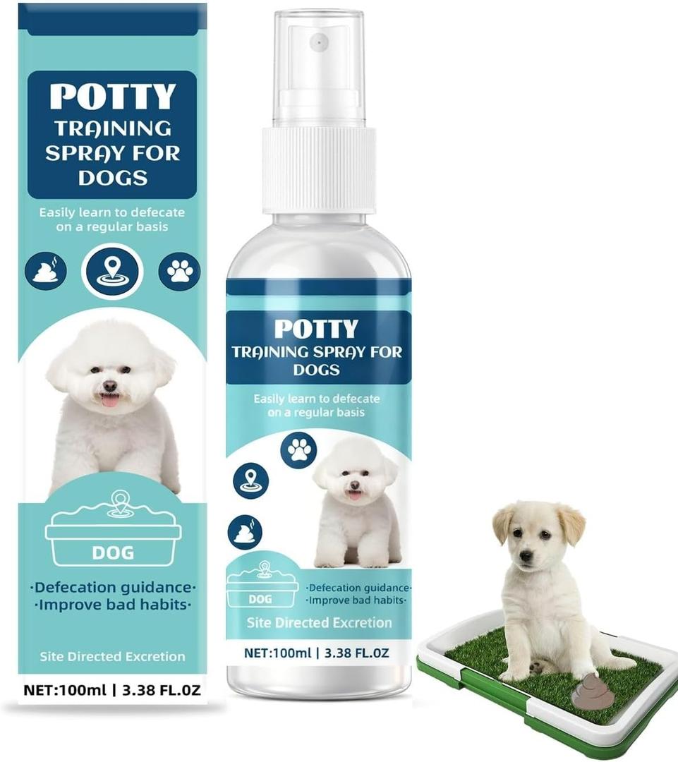 Dog Potty Training Spray - Puppy & Adult Dog Pee Training Spray, Indoor/Outdoor Training Proper Dog Pee Here Habits and Go to The Toilet in The Right Place, Safe & Effective Solution for Pets & Home