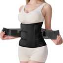 Postpartum Belly Band for Women: Adjustable Compression Wrap for Abdominal & Waist Support C-Section & Vaginal Birth Recovery Black L (L (Belly 36.0"43.5"))