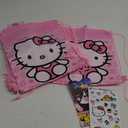 Hello Kitty Drawstring Bag, Pink with Bow Pattern, Non-Woven Fabric