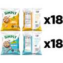 Smartfood Simply Variety Pack, White Cheddar and Sea Salt 0.5oz (36 Count) (EXP 08/25/26)