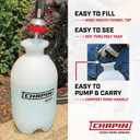 Chapin 20005 Pump Sprayer, 2Gallon, Lawn & Garden, Translucent Poly Tank, FunnelTop, SureSpray, Adjustable Cone Nozzle & 34" Hose for Fertilizer, Weed & Pest Application
