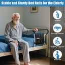 Bed Rails for Elderly Adults Safety: Adjustable Bedside Assist Bar for Seniors - Side Bed Railing Handle Support Guard - Bedrails Slides Under Mattress Fit King Size Queen Full Twin Beds