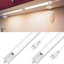 16 Inch Hand Wave Under Cabinet Lights, Ultra Bright 3000K/4000K/6000K Under Counter Lighting, Plug and Play, Dimmable LED Under Cabinet Lighting for Kitchen Cabinet, Cupboard, Closet, Desk (2 Pack)