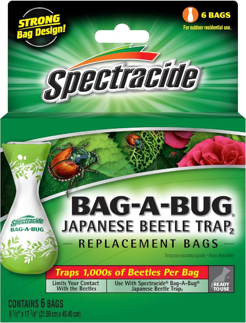 Spectracide Bag-A-Bug Japanese Beetle Trap Replacement Bags, 6 Count, Bag Refills