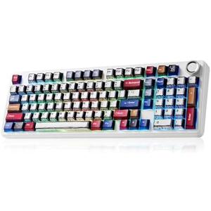 x Aula F99 Pro Mechanical Keyboard, Wireless Gaming Keyboards RGB Backlit Hot Swappable Custom Creamy Bluetooth Computer Keyboard, Tri-Mode BT5.0/2.4GHz/USB-C, Pre-lubed Switches PBT Keycaps
