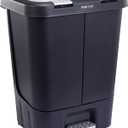 Step N' Sort 2 x 5.5 Gallon, Dual Trash and Recycling Bin with Slow Close Lid,Black,40 Liter,SNS402-B