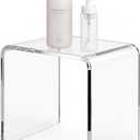 Acrylic 15 Inch Small Stool, Clear Acrylic Step Stool for Kids and Adults, Water-Resistant Shower Stool, Modern Bathroom Stool, 200 lbs Weight Capacity