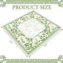 22 Inch Mini Chinoiserie Mahjong Mat for Travel Set White Floral Mahjong Mat Cute Small Domino Accessories Gifts Domino and Tile Game Table(Green)