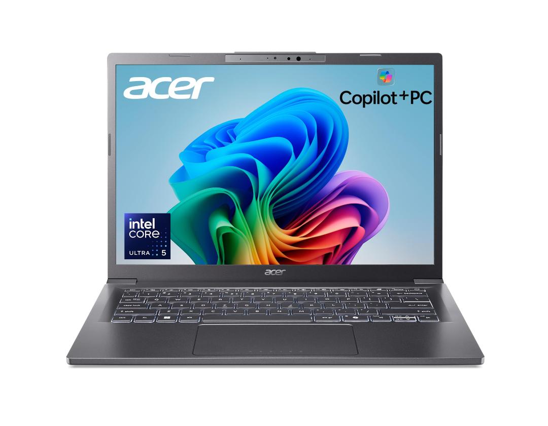 acer Aspire 14 AI Copilot+ PC | 14" WUXGA Display | Intel Core Ultra 5 Processor 226V | NPU: Up to 40 Tops - GPU: Up to 53 Tops | Intel ARC 130V | 16GB LPDDR5X | 512GB SSD | Wi-Fi 6E | A14-52M-51S1