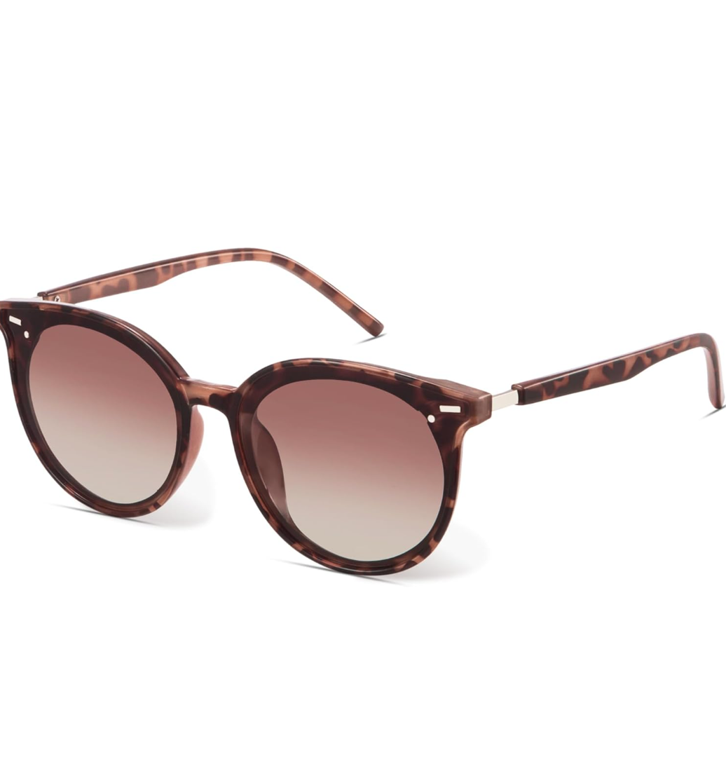 Livho Polarized Sunglasses, Retro & Oversized Shades for Women with Round Lenses