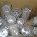 48 Pack Plastic Cylinder Vases for Centerpiece, 4 6 8 10 Inch Tall Acrylic Cylinder Vase Bulk Set Hurricane Candle Holder Glass Like Large Round Clear Plastic Flowers Vases for Wedding Home Office