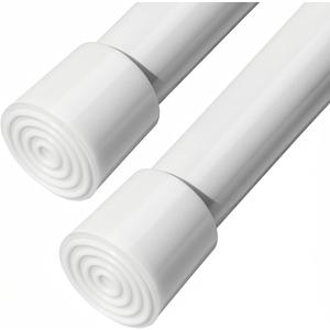 Spring Tension Curtain Rods Small Tension Rod Adjustable Curtain Rod No Drilling for Window (White, 26" to 39"-2Pack