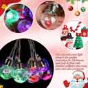 2 Pcs Christmas Bulbs String Lights 6.6ft 10 LED Snow Globe Lamp Spherical Lights with Tree Snowman Candy Santa Claus Gift Box for Bedroom Table Party Battery Operated (Colorful Light)