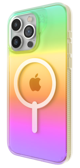 ZAGG Milan Snap Case for iPhone 17 - Iridescent Bubble, Graphene Strengthened Phone Case with Drop Protection (13ft/4m), Textured Edges & Sparkle Design, MagSafe Charging Compatible