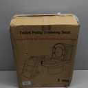 Primlect Potty Training Seat, Easy Assembly Toddler Toilet Seat , 2 in 1 Potty Training Toilet, Splash Guard Anti-Slip Pad Step Stool for Boys Girls (M-Brown)