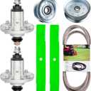 Deck Rebuild Kit for John De ere 42"102 105 115 125 135 D100 D105 D110 D120 D130 LA100 LA105, GY21098 Spindle(2pack)/GY20850 Blade(2pack)/GX20072 B elt(1pack)/GY20110 Idler(1pack)/GY20067 Idler(1pack)