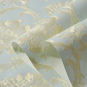3D Embossed Damask Peel and Stick Wallpaper Modern European Style 3D Textured Wallpaper Non-Woven Removable Self Adhesive Wall Paper for Bedroom Living Room Wall Covering 20.8" x 197" Light Blue